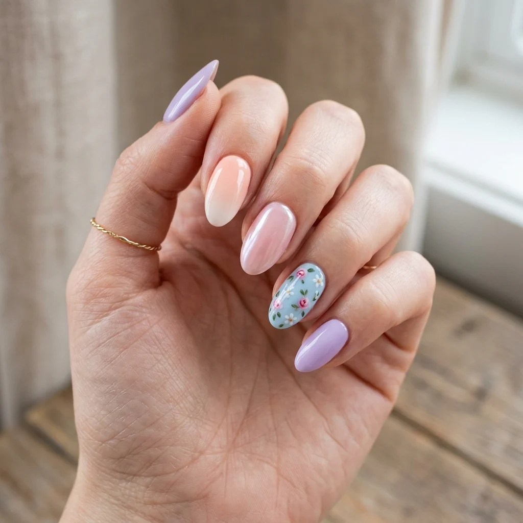 Erinevad pastelsed küünekujud